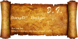 Danyó Ibolya névjegykártya